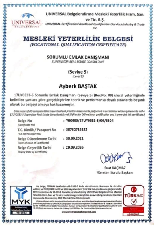 Cengiz Bilgin Mesleki yeterlilik belgesi